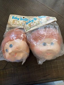 Baby Toothie 2 Köpfe Vintage Rot Kurzhaar/ Pferdeschwanzhaar 4-1/2" Neu Alt Handarbeit - Bild 1 von 7