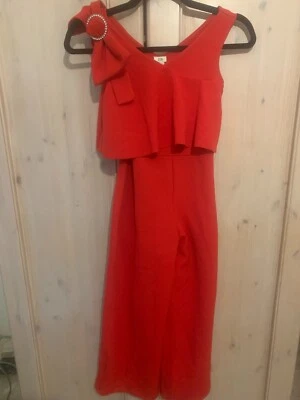 River Island Girls Jumpsuit Outfit Red 7/8 years - Image 1 of 4