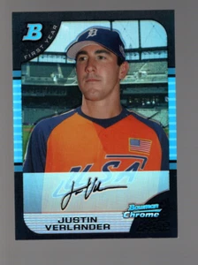 Justin Verlander 2005 Bowman Chrome Refractor #BDP129 RC - Picture 1 of 2