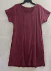 Soft Surroundings Shirt Dress Womans Medium Geometric Burgundy Short Sleeve