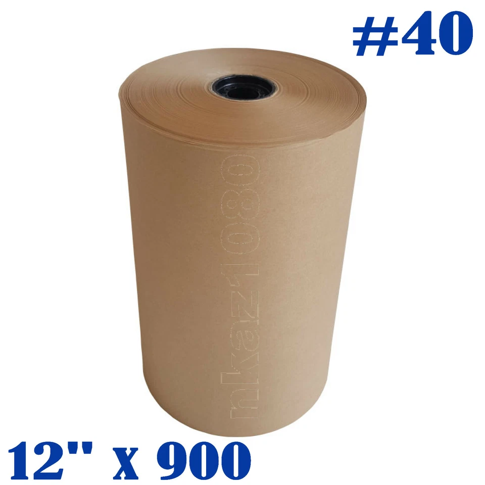 12" 40 lbs 900' Brown Kraft Paper Roll Shipping Wrapping Cushioning Void Fill    - Image 1 of 1