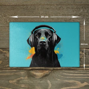 Black Labrador Chopping Board Glass - Cutting Board Kitchen Worktop Saver - Picture 1 of 5
