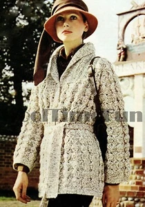 Crochet Pattern Vintage 1970s Chunky Patterned Coat/Cardigan. - Picture 1 of 2