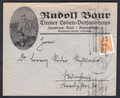 AUSTRIA 1929 Tiroler Loden-Versandhaus Advertising Cover - Image 1 of 2