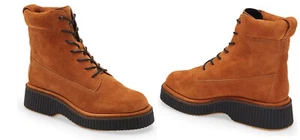 NIB Women's Rag & Bone Sloane Suede Boots Eu 37 US 7 Orange Cinnamon Suede - Picture 1 of 5