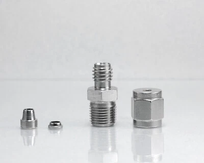 316 STAINLESS 1/8 in OD TUBE COMPRESSION FITT CONNECTOR x 1/8 MNPT HOKE 2CM2316 - Image 1 of 2