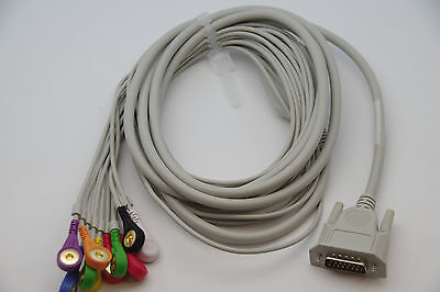 Ecg Ekg Cable For Contec Ecg80a Ecg100g/300g/600g/1200g , Snap Head New In Usa  • 49.99$