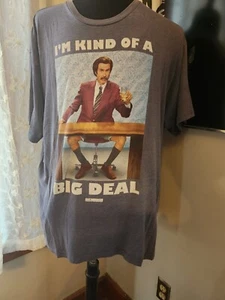 Camiseta azul Anchorman Movie Ron Burgandy I'm Kind Of A Big Deal talla 2XL - Imagen 1 de 2