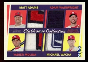 2016 Topps Heritage Clubhouse Quad Adams/Adam Wainwright/Yadier Molina/Wacha /10 - Picture 1 of 2