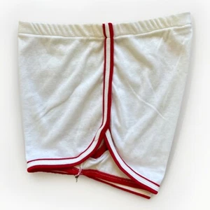 Vintage Laufshorts Damen Medium 80er 90er "Le Riche" weiß rot sportlich - Bild 1 von 9