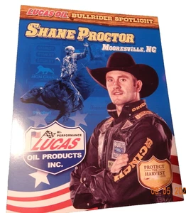 SHANE PROCTOR PBR PROFESIONAL BULL RIDER FOCO LUCAS ACEITE 8 1/2" X 11" NUEVO  - Imagen 1 de 6