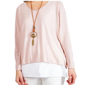 Made In Italy Nieve 3 Piece Top Set Long Sleeve Light Pink - Picture 1 of 1