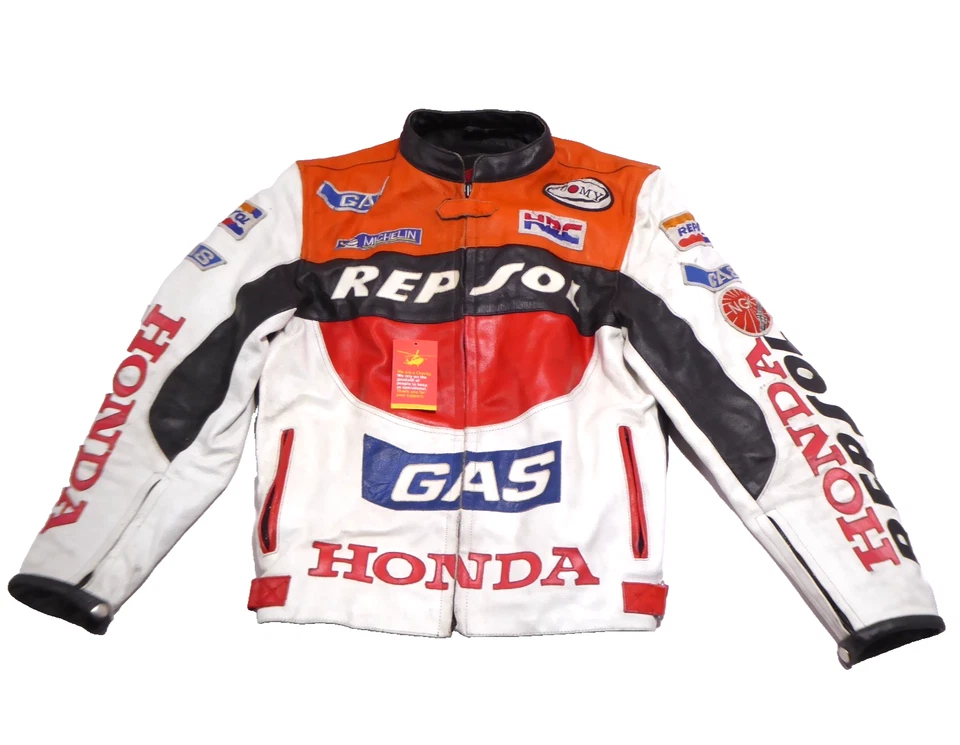 Honda Repsol Leather Motorcycle Suit Jacket And Trousers Size L KM1A - Image 1 of 4