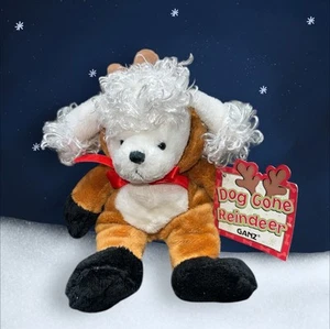 Rare Ganz Dog Gone Reindeer Bean Bag Poodle Stuffed Plush W Tags - Picture 1 of 3