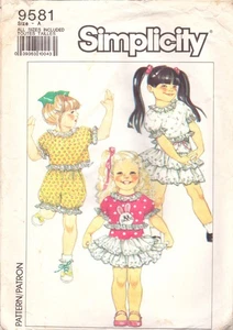 Simplicity 9581 ~ Child's Pull-On Skirt-Shorts and Top ~ Lots of Ruffles 3-4-5-6 - Picture 1 of 5