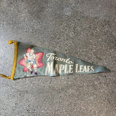 Vintage 1950s Toronto Maple Leafs Hockey Full Size NHL Pennant - Image 1 of 4