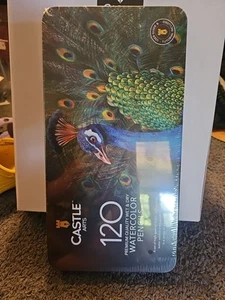 80 $ Neu Castle Arts 120 Aquarellstifte Set lebendige Pigmente zeichnen und malen - Bild 1 von 2