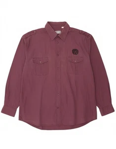 RAINBOW Mens Graphic Military Shirt Size 18/18 1/2 2XL Maroon Cotton BK03 - Picture 1 of 5