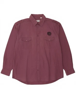 RAINBOW Mens Graphic Military Shirt Size 18/18 1/2 2XL Maroon Cotton BK03 - Image 1 of 4