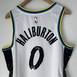 Tyrese Haliburton "All-NBA" Indiana Pacers Signed Authentic City Jersey BAS COA - Picture 1 of 11