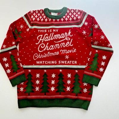 Offficial Hallmark Channel Christmas Movie Sweater Unisex M Party Photos Office - Image 1 of 4