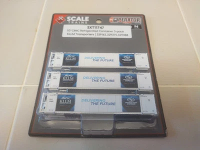 ScaleTrains N 53' CIMC Reefer Containers KLLM Transporters SXT11747, 3-pack NEW! - Image 1 of 3