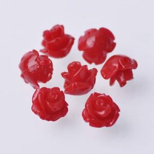 Artificial Coral Flower Beads 10mm Rose Loose Bead Crafts Jewelry Charms 20Pcs