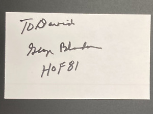 George Blanda HOF Football Autographed 3x5 Index Card Chicago Bears Raiders