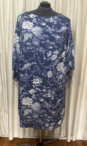 H&M Dress Blue & White Floral Tie Sleeve New With Tag Size 2X - Picture 1 of 13