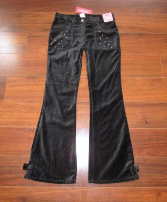 GYMBOREE ~ ¡NUEVO CON ETIQUETAS! Niña 10 ~ VINTAGE 2007! Pantalones ajustables de terciopelo Glamour Kitty Foto 1 de 4
