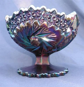 Oval Pinwheel Comport in Amethyst Carnival-Original Formula Fenton EUC - Picture 1 of 8