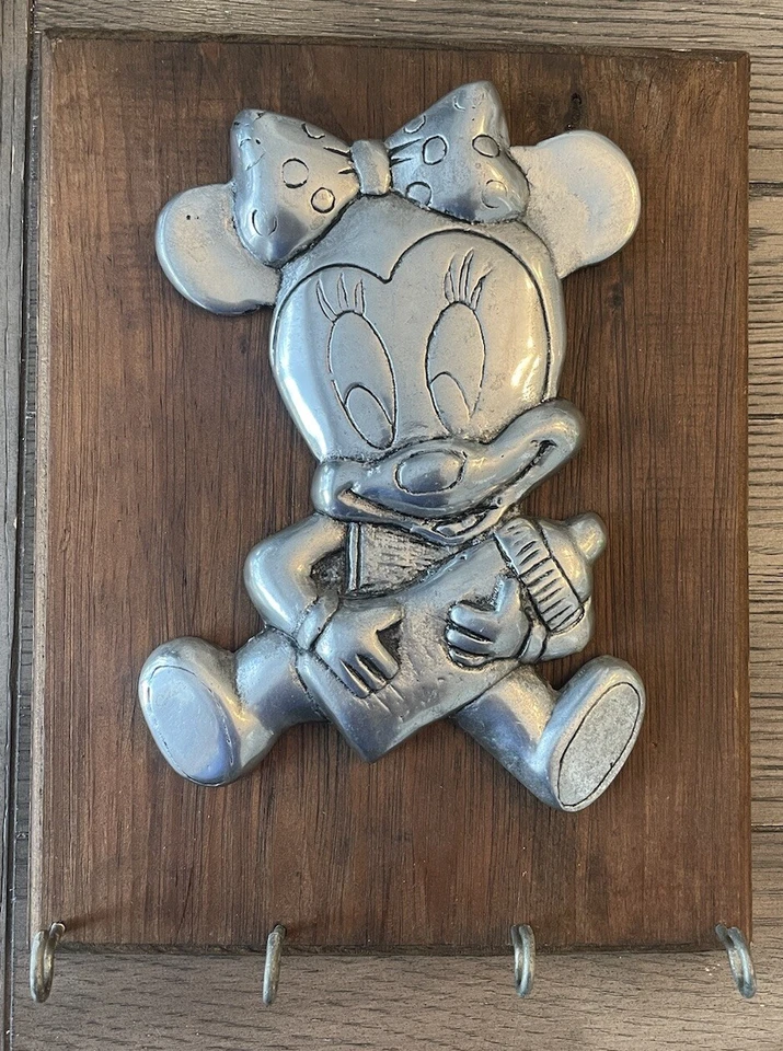 Винтажная оловянная деревянная рамка для детской комнаты Disney baby minnie mouse РЕДКАЯ находка 11x9 - Изображение 1 из 4