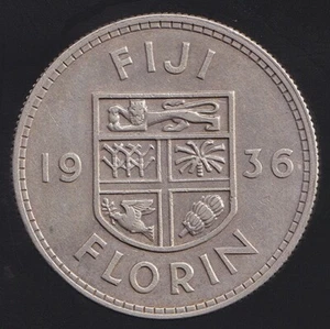 Fiji 1936 One Florin 2/- George V - Extra Fine - Picture 1 of 3