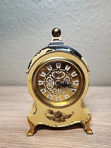 Vintage German Musical Alarm Clock Reuge Music Box Movement Serenade Schubert - Picture 1 of 11