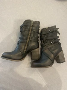 Freebird By Steven Baker Strappy Western Heeled Boots Size 6 - Picture 1 of 6
