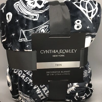 Cynthia Rowley Halloween Ouija Sprit Board TWIN Blanket Planchette Palm Reading - Image 1 of 4