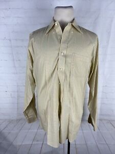 Brooks Brothers Men's Yellow Striped Cotton Dress Shirt 16 36 $125