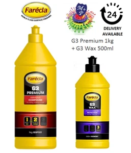 Farecla G3 Premium 1kg Abrasive Compound & Farecla G3 Wax 500ml Kit - Picture 1 of 5