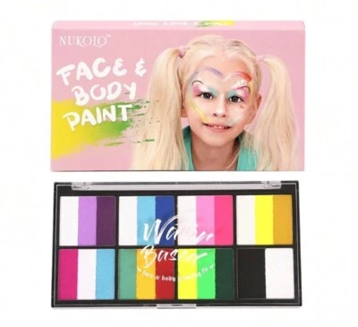 8 Tri Colour Face Body Painting Paint Set Halloween Kids Festival Party Makeup - Image 1 of 4