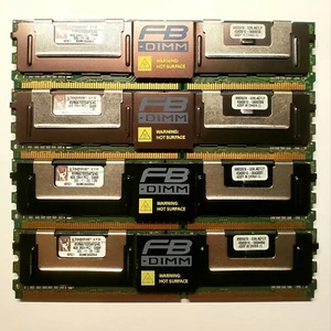 16GB (4x4GB) Kingston KVR667D2DF5/4G 2RX4 PC2-5300F Server RAM Memory - Picture 1 of 2