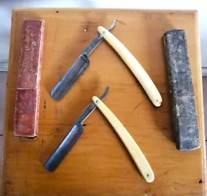 2 x Antique ‘Bengall’ straight razors by T.R. Cadman & Sons Sheffield + boxes - Picture 1 of 17