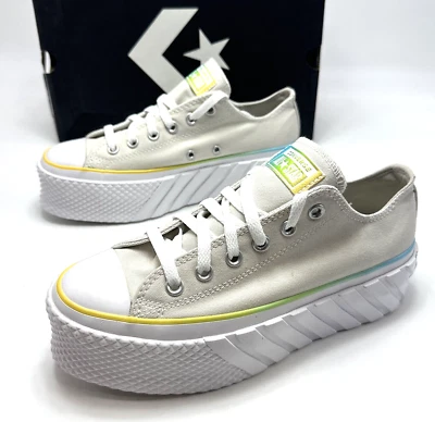 Converse Chuck Taylor 2X Lift Platform Low Top White Sneakers Women Size 8 M - Image 1 of 4