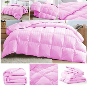Luxury Premium Soft Stripes Pink Comforter Goose Down Alternative Full Size - Picture 1 of 13