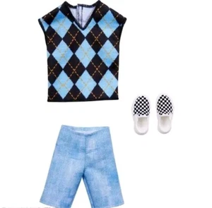 Barbie Ken ~ Argyle Outfit Shorts Van wie Schachbrett Van wie Schuhe Mode - Bild 1 von 2