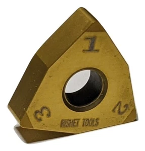 RISHET TOOLS 61968 WNGA 431-3N 080404 3-Spitze ZINN-beschichtete CBN-Einlage - Hartstahl - Bild 1 von 2