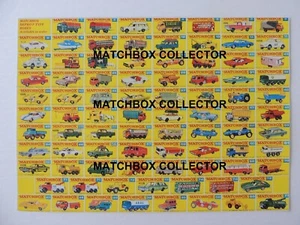 Matchbox Lesney Poster repro Type F  Series models 1-75! - Picture 1 of 1