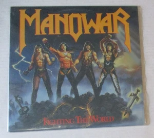 Manowar Fighting The World Vinyl Record Album 1987 Atco Records Rock Metal 80's - Foto 1 di 9
