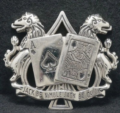 XA25105 COOL VINTAGE AÑOS 90 **JACK BE NIMBLE JACK BE QUICK** HEBILLA DE CINTURÓN DE JUEGO Foto 1 de 2