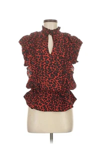Zadig & Voltaire Damenbluse rot Tibo (Leopardenmuster) Rüschen Größe Small - Bild 1 von 6