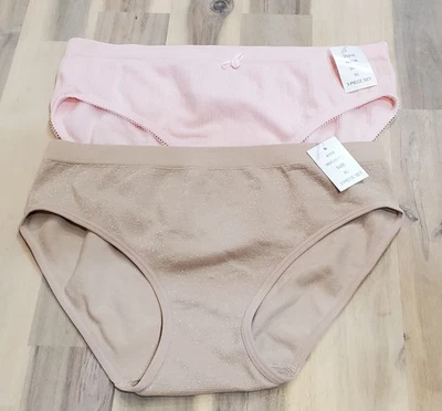 Lot of 2 Maidenform Women's Hipster Panties Pink & Tan Size X-Large — 第 1/4 张图片